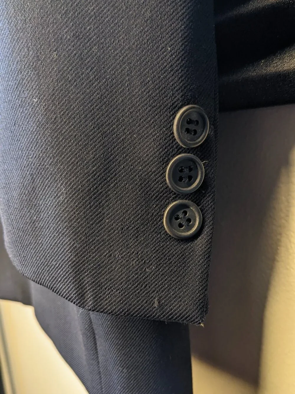 [Giorgio Armani Le Collezioni | Size 43L] Navy Blue 100% Wool Suit Jacket
